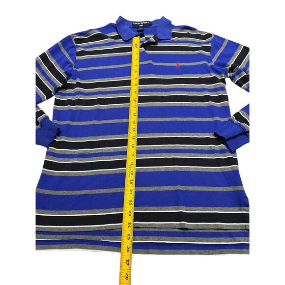 Vintage Polo Sport by Ralph Lauren Striped Collared Long Sleeve - 90โsโ Blue - M - Picture 4 of 5